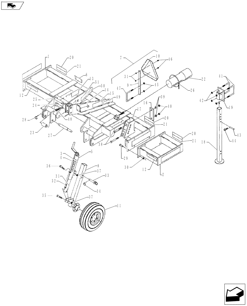 Схема запчастей Case IH 2500 ECOLO-TIL - (39.100.01) - A AND B MAIN FRAME BOLT ON WINGS (39) - FRAMES AND BALLASTING