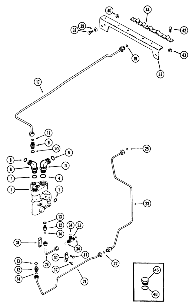 Схема запчастей Case IH 8950 - (5-008) - HYDROSTATIC STEERING SYSTEM, PRIORITY VALVE TO STEERING PUMP (05) - STEERING