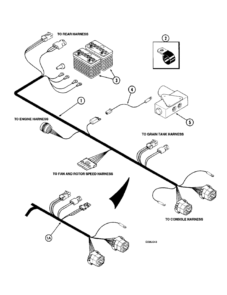 Схема запчастей Case IH 1660 - (4-14) - CENTER HARNESS (06) - ELECTRICAL