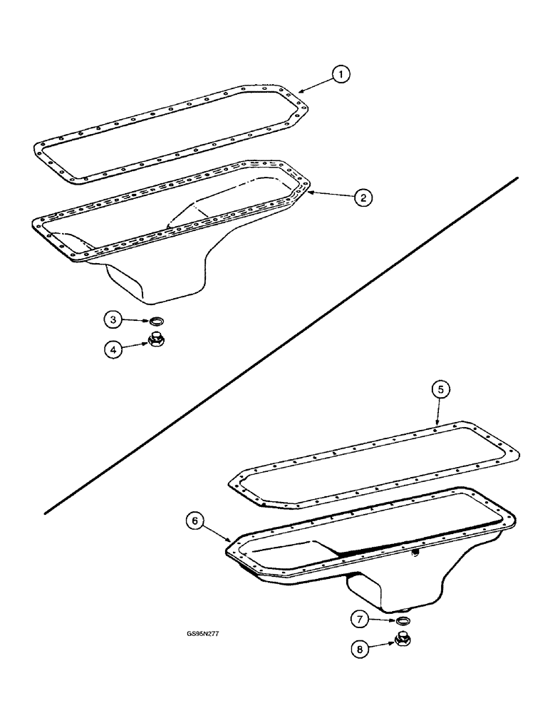 Схема запчастей Case IH DTI-466B - (9E-017A) - CRANKCASE OIL PAN, 3488, 3588 & 3788 / 5288, 5488, 6588, 6788, 7288, 7488 & 1822, 1844 