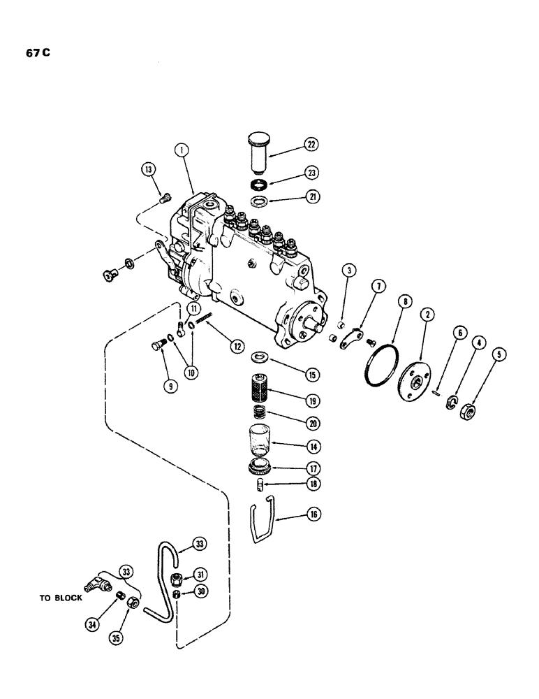 Схема запчастей Case IH 970 - (067C) - FUEL INJECTION PUMP, (401B) DIESEL ENGINE, W/ FILTER & HAND PUMP, W/ LUBE LINE ON ENG. SIDE OF PUMP (03) - FUEL SYSTEM