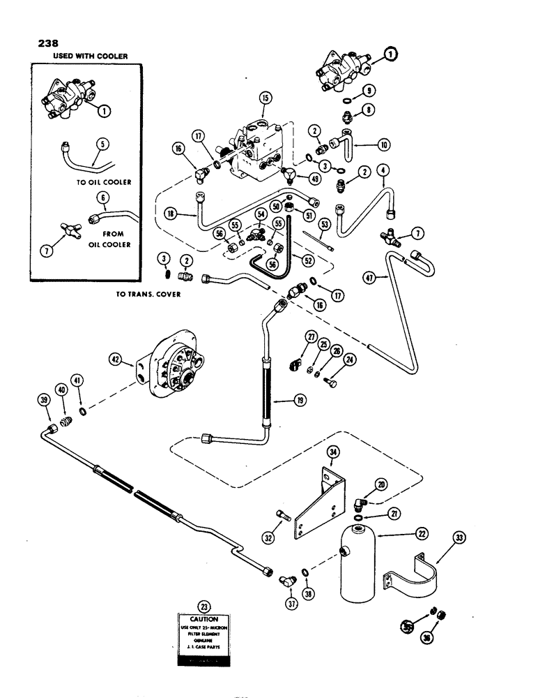 Схема запчастей Case IH 970 - (238) - STEERING AND BRAKE VALVE SYSTEM, POWER BRAKES WITH POWER SHIFT USED PRIOR TO TRACTOR SN 8693001 (05) - STEERING