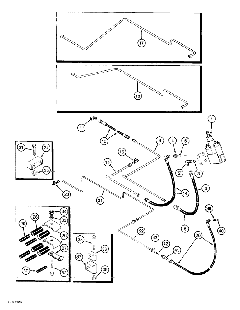 Схема запчастей Case IH 2022 - (5-06) - STEERING SYSTEM, SUPPLY, RETURN AND SENSING SYSTEM (04) - STEERING