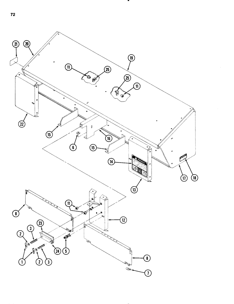 Схема запчастей Case IH 3650 - (72) - TWINE BOX, ELECTRIC TIE BALERS 