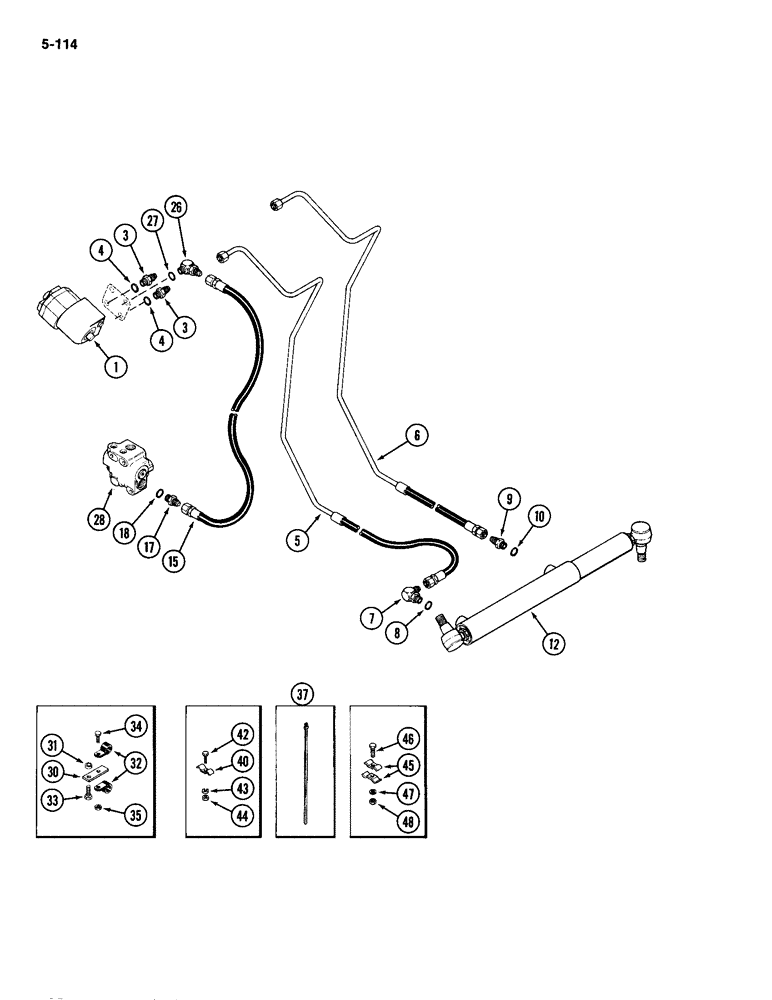 Схема запчастей Case IH 2094 - (5-114) - HYDROSTATIC STEERING SYSTEM (05) - STEERING