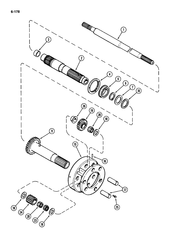 Схема запчастей Case IH 2094 - (6-178) - POWER SHIFT TRANSMISSION, CLUTCH PLANETARY (06) - POWER TRAIN