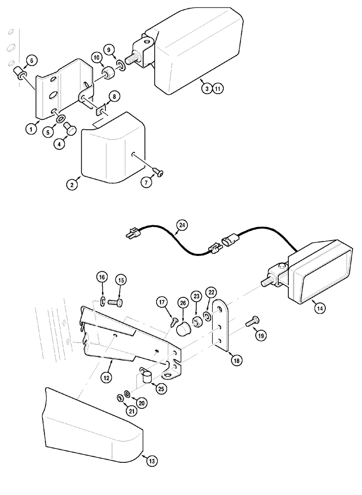 Схема запчастей Case IH MX100 - (04-29) - WORK LIGHTS (04) - ELECTRICAL SYSTEMS