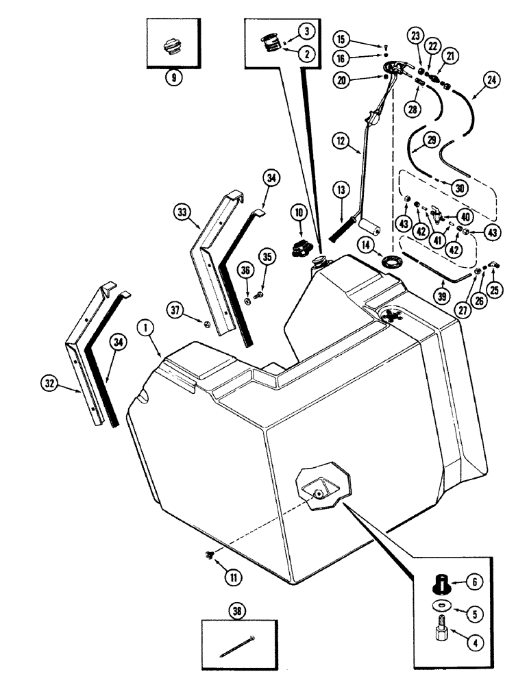 Схема запчастей Case IH 2594 - (3-16) - FUEL TANK AND LINES (03) - FUEL SYSTEM