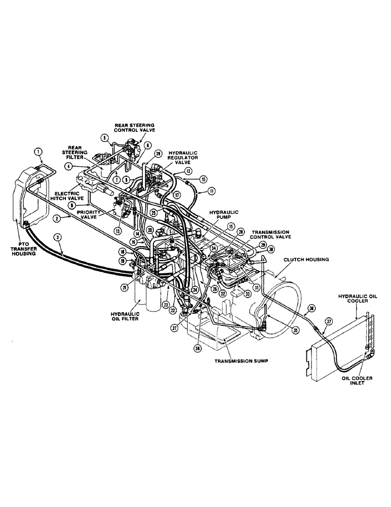 Схема запчастей Case IH 4890 - (1-10) - PICTORIAL INDEX, MAIN HYDRAULICS (00) - PICTORIAL INDEX