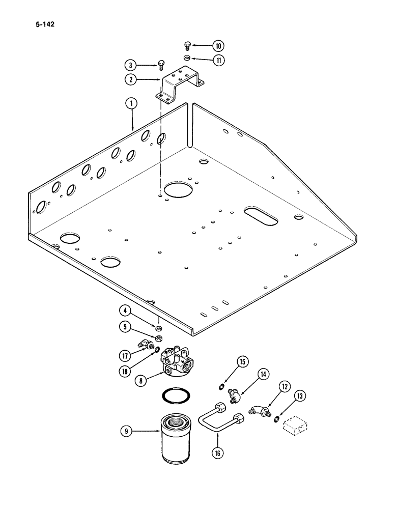 Схема запчастей Case IH 4994 - (5-142) - REAR STEERING FILTER SYSTEM (05) - STEERING