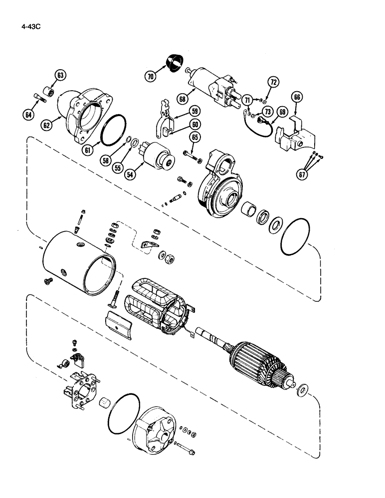 Схема запчастей Case IH 3394 - (4-43C) - STARTER ASSEMBLY - A187728 (CONTINUED) (04) - ELECTRICAL SYSTEMS