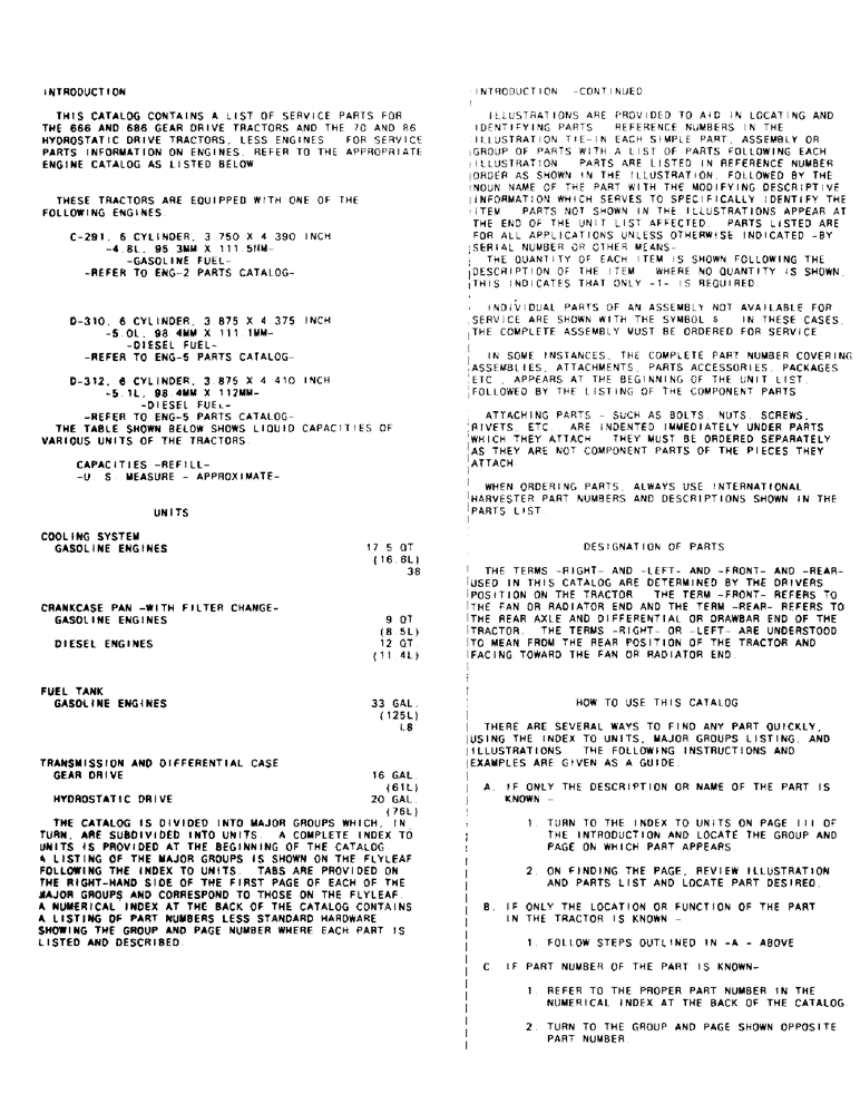 Схема запчастей Case IH HYDRO 70 - (00-04) - INTRODUCTION - FLUID CAPACITIES (00) - GENERAL