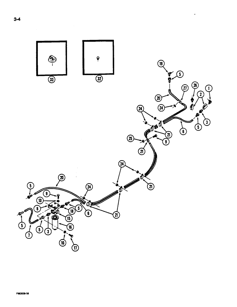 Схема запчастей Case IH 9170 - (3-04) - FUEL LINE SYSTEM, 3406 ENGINE (03) - FUEL SYSTEM