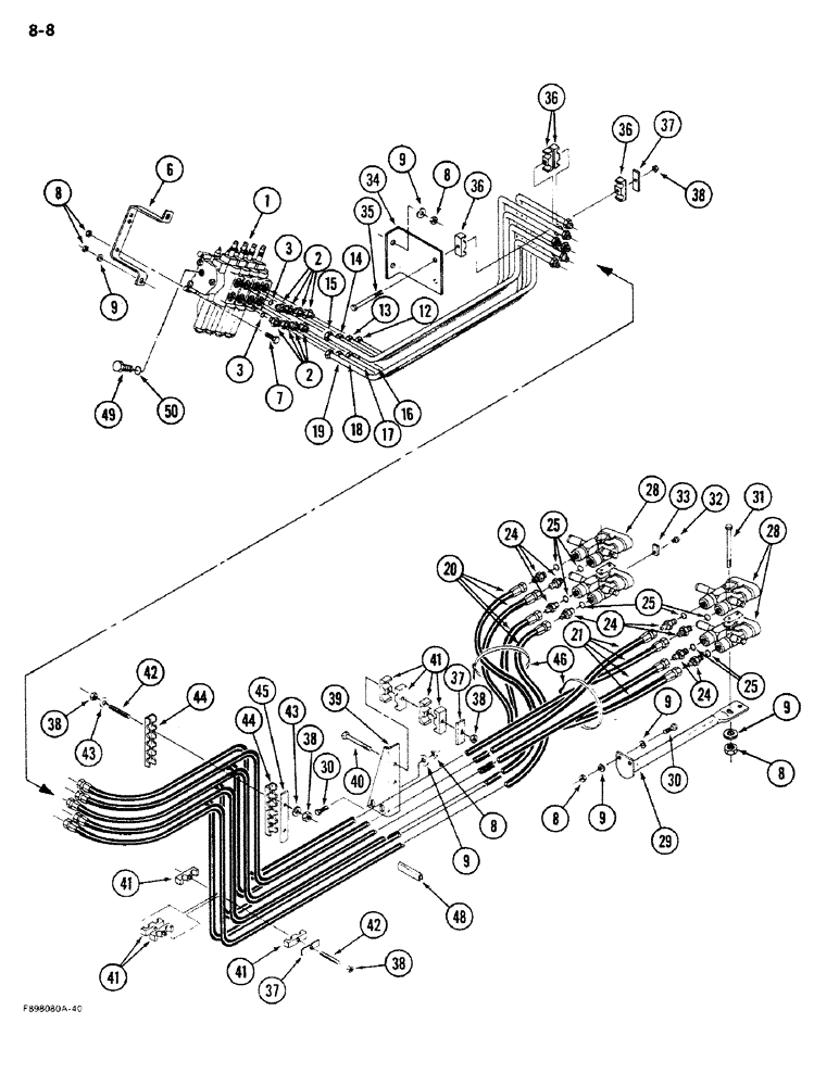 Схема запчастей Case IH 9270 - (8-08) - HYDRAULIC COUPLERS AND LINES (08) - HYDRAULICS