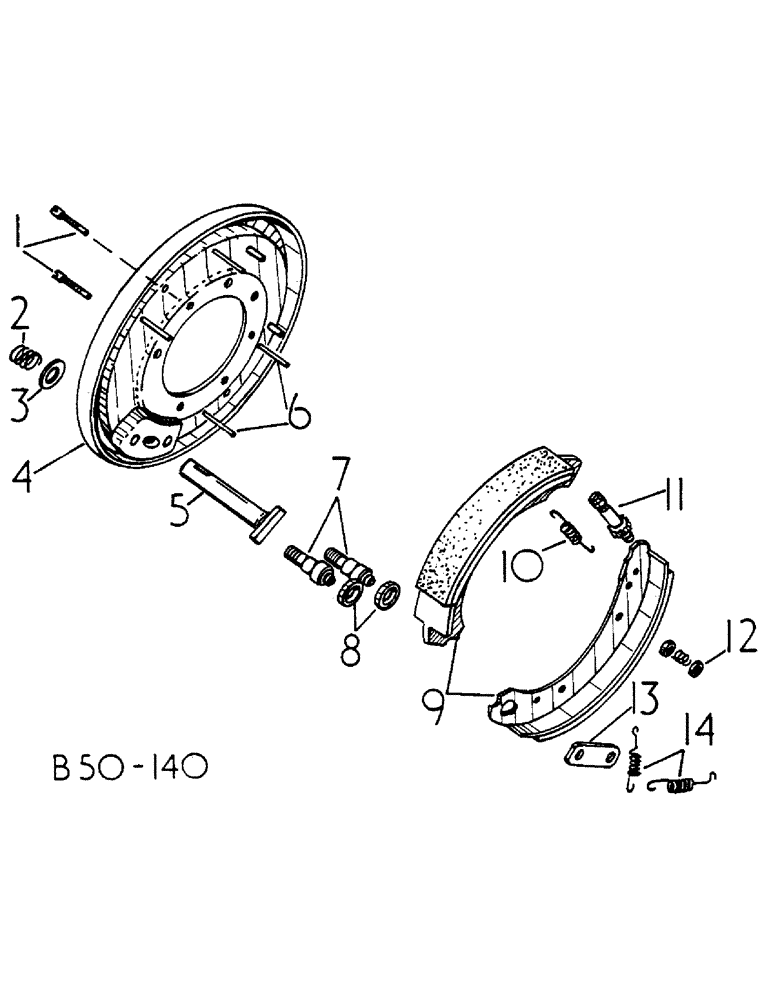 Схема запчастей Case IH 584 - (04-011) - DRUM BRAKE (5.1) - BRAKES