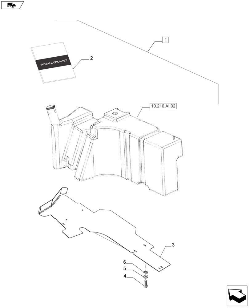 Схема запчастей Case IH FARMALL 120A - (88.100.10[01]) - DIA KIT FIRE SHIELD 4 CYL (88) - ACCESSORIES