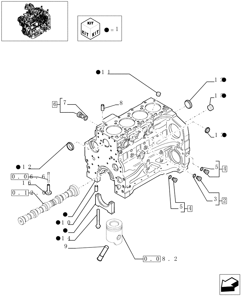 Схема запчастей Case IH MXU110 - (0.04.0) - CRANKCASE (01) - ENGINE