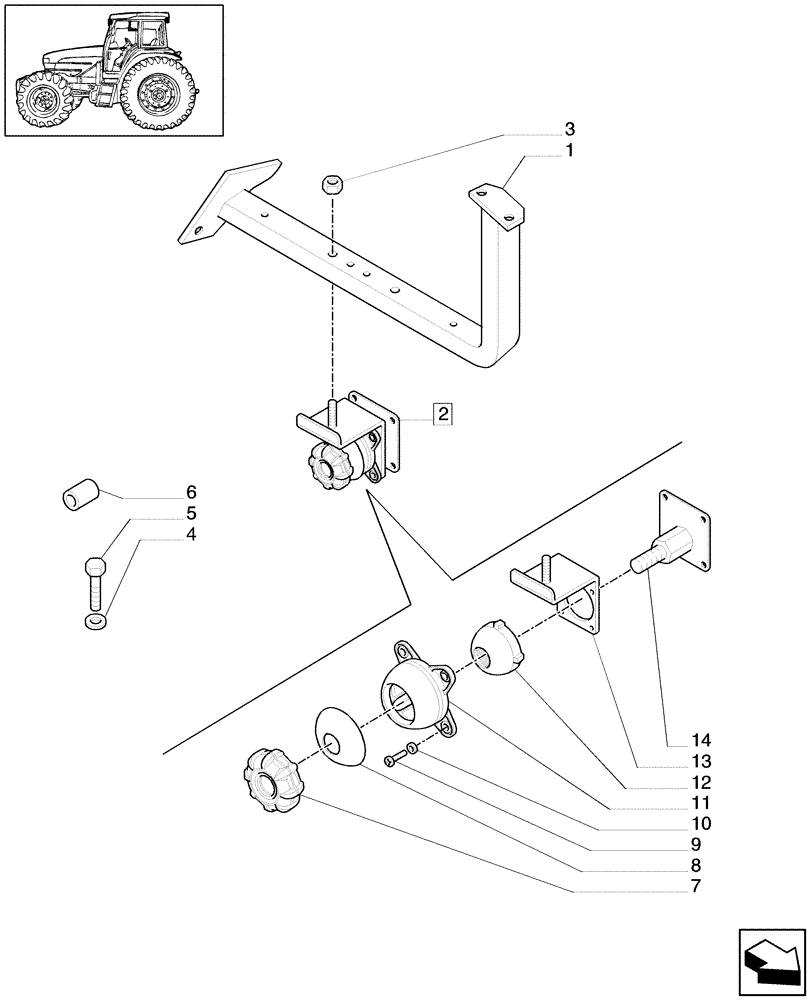 Схема запчастей Case IH MAXXUM 110 - (1.99.4) - BRACKET FOR MOUNTING EQUIPMENT MONITORS - BRACKET (VAR.338761) (10) - OPERATORS PLATFORM/CAB