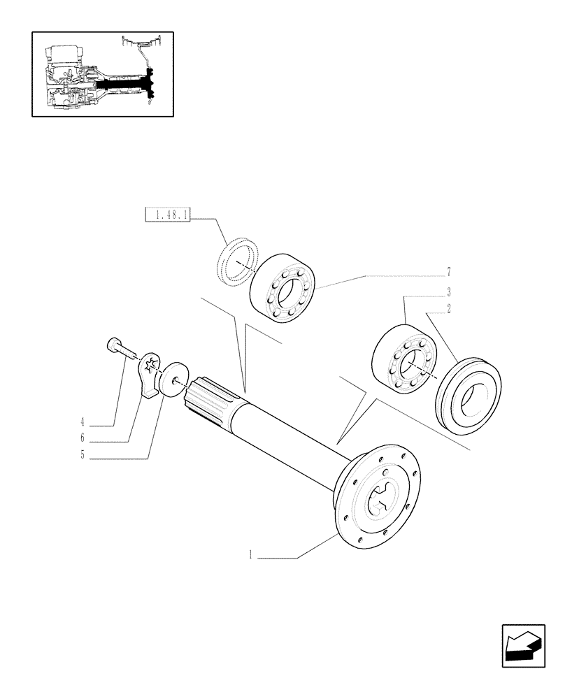 Схема запчастей Case IH JX1095C - (1.48.1/01[01]) - (VAR.445-449) RICE FIELD VERSION - FINAL DRIVE, GEARS AND SHAFTS (05) - REAR AXLE