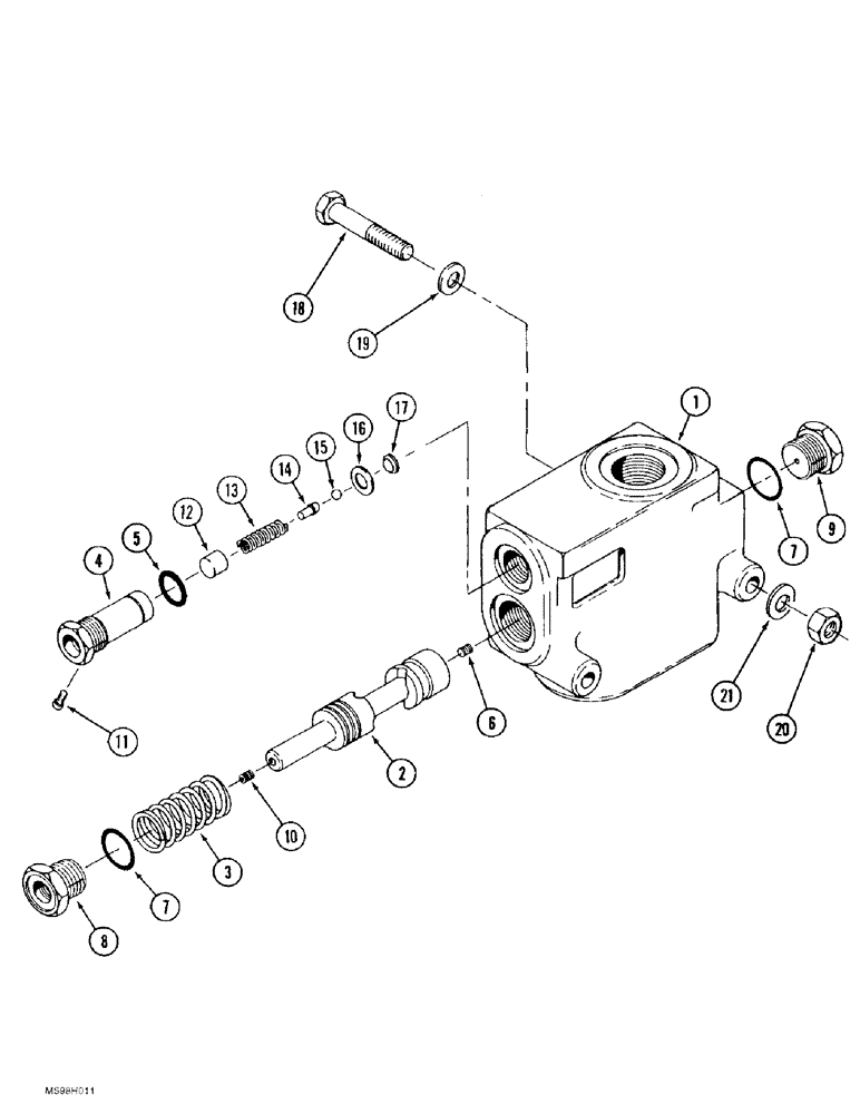 Схема запчастей Case IH 9370 - (8-038) - PRIORITY VALVE ASSEMBLY (08) - HYDRAULICS