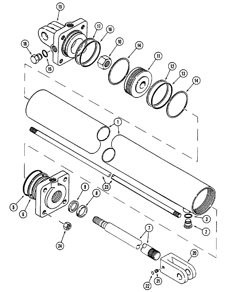 Схема запчастей Case IH 4500 - (8-062) - HYDRAULIC CYLINDER, WITH DUAL FRONT PORTS, 3-1/4 ID X 8 INCH STROKE, IH (08) - HYDRAULICS