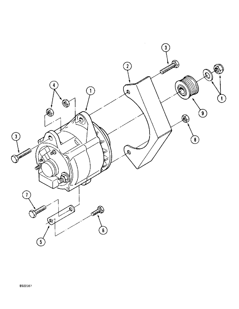 Схема запчастей Case IH 9330 - (4-038) - ALTERNATOR MOUNTING (04) - ELECTRICAL SYSTEMS