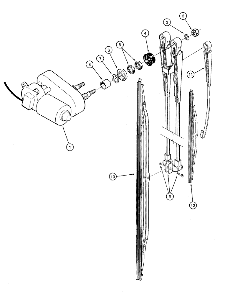 Схема запчастей Case IH 2388 - (04-43) - MOTOR ASSY - WIPER, WINDSHIELD (06) - ELECTRICAL