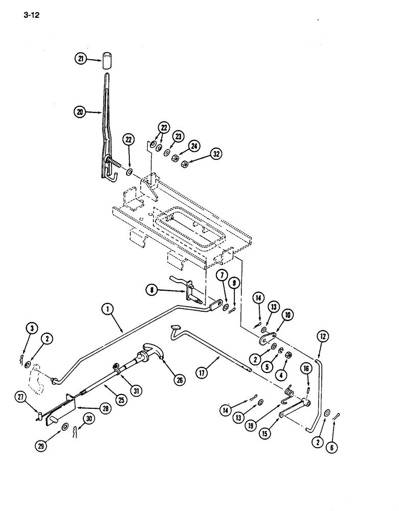 Схема запчастей Case IH 255 - (3-12) - THROTTLE CONTROLS (03) - FUEL SYSTEM