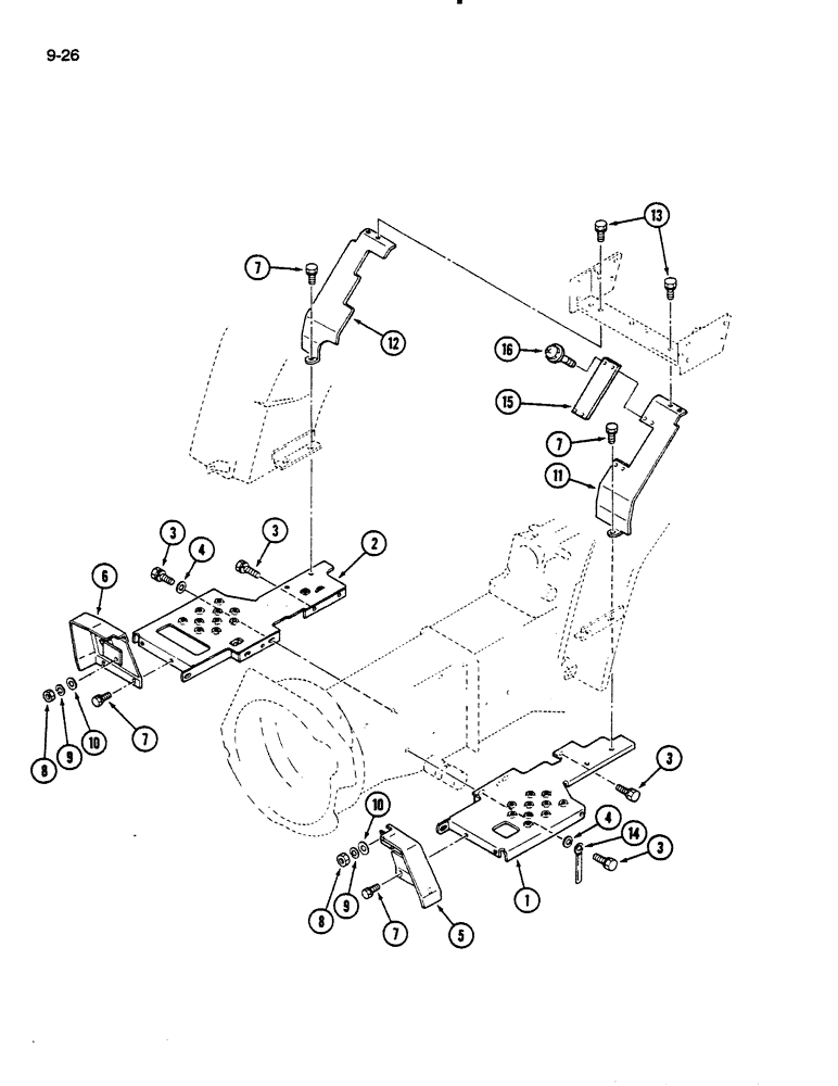 Схема запчастей Case IH 235 - (9-26) - STEPS AND SUPPORTS, MECHANICAL TRANSMISSION (09) - CHASSIS/ATTACHMENTS