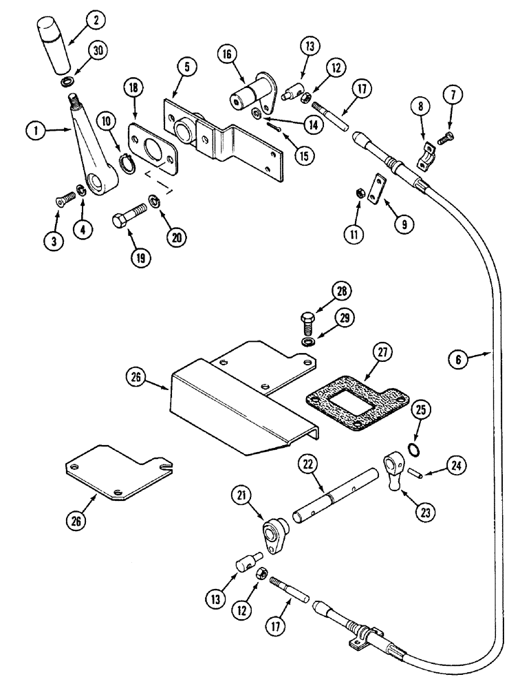 Схема запчастей Case IH 1594 - (6-182) - POWER SHIFT SELECTOR LEVER (06) - POWER TRAIN