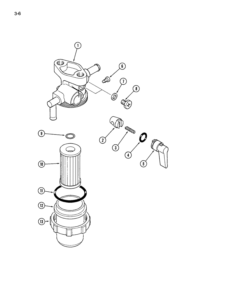 Схема запчастей Case IH 265 - (3-06) - FUEL FILTER (03) - FUEL SYSTEM