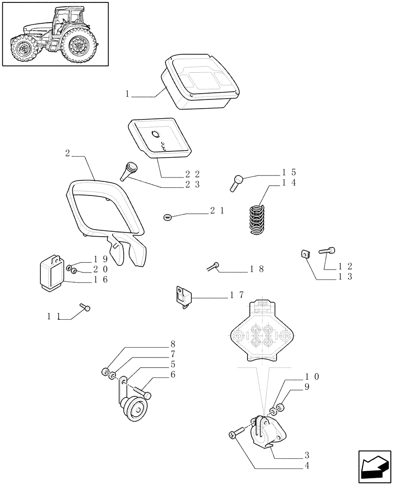 Схема запчастей Case IH JX85 - (1.75.1/01) - (VAR.007) NORTH AMERICA VERSION - CONTROL DEVICES (06) - ELECTRICAL SYSTEMS