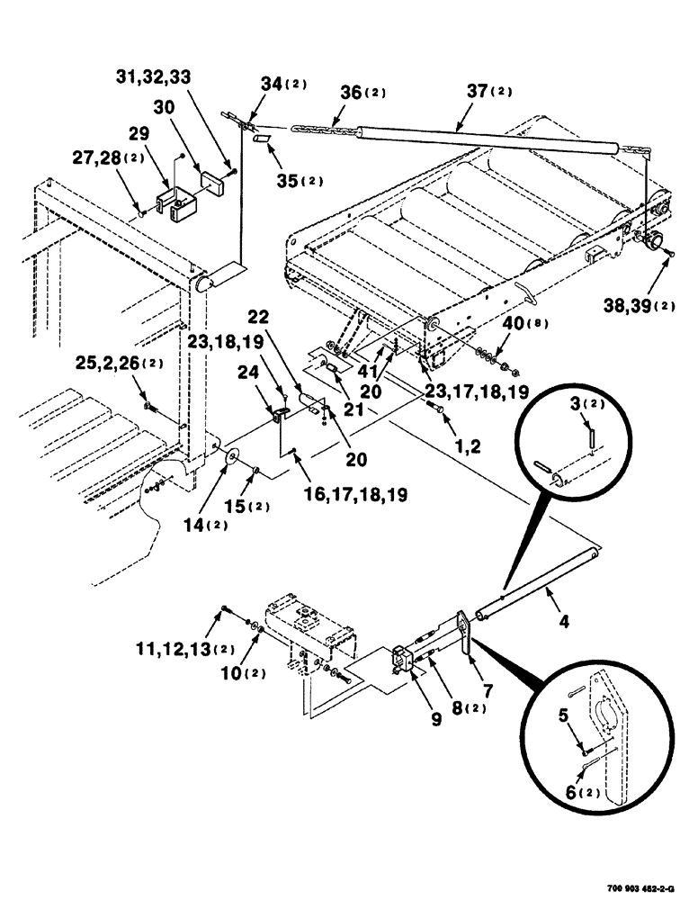 Схема запчастей Case IH 8575 - (09-020) - BALE ROLLER CHUTE KIT-CONTINUED Decals & Attachments