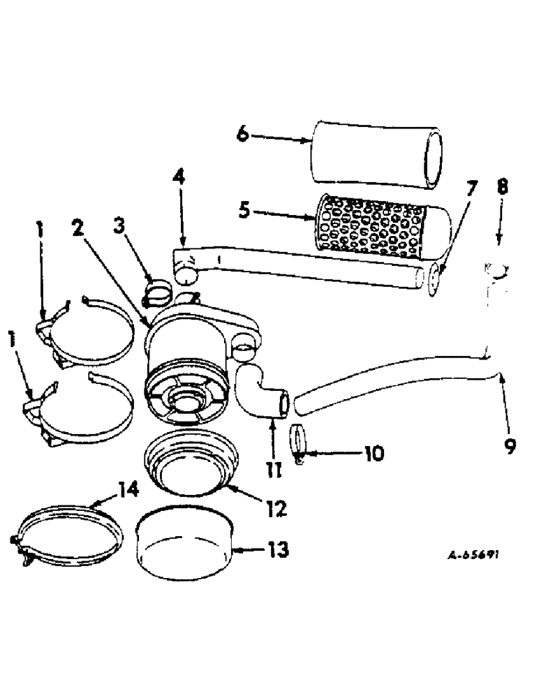 Схема запчастей Case IH 414 - (239) - AIR CLEANER (10) - ENGINE