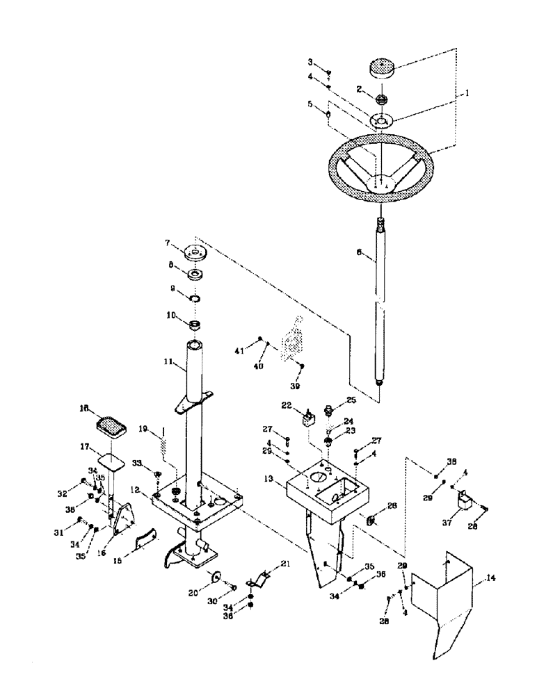 Схема запчастей Case IH 7000 - (A11-08) - STEERING CONTROL PEDESTAL, 7000 Mainframe & Functioning Components