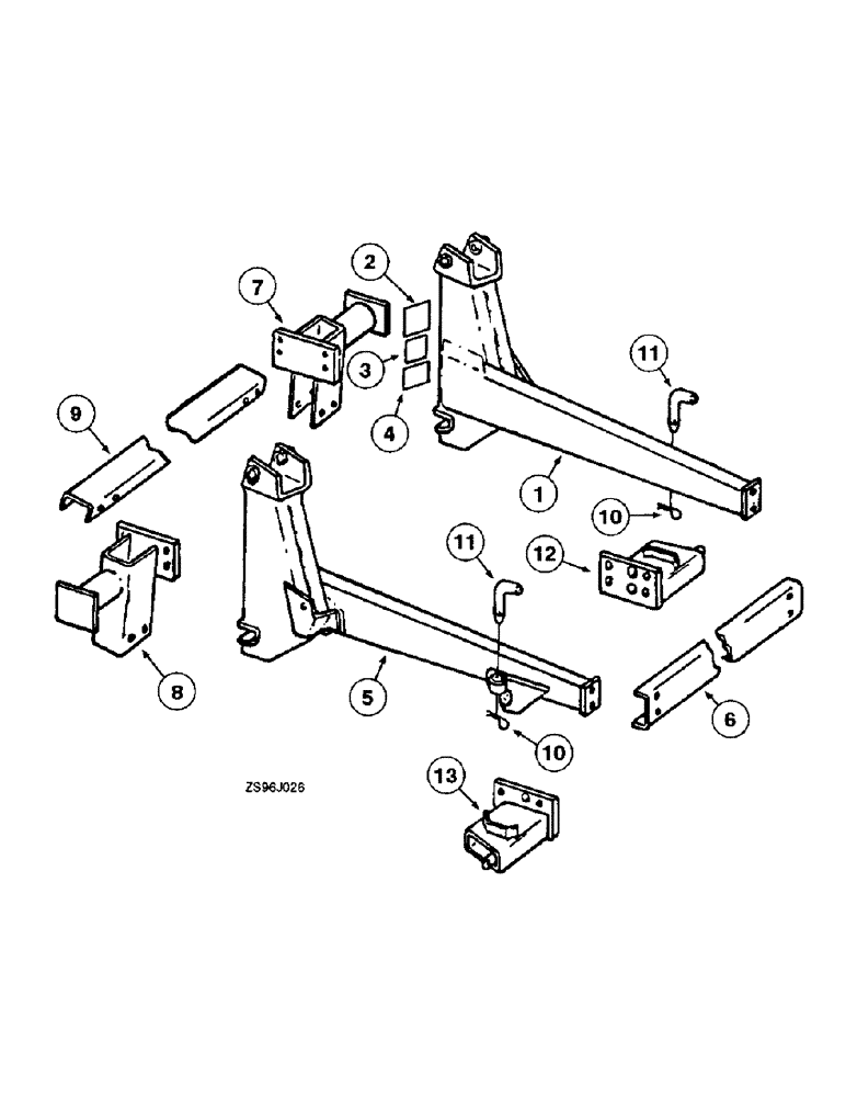 Схема запчастей Case IH 2350 - (3-06) - FRAME AND BRACKETS, INTERNATIONAL HARVESTER TRACTORS 