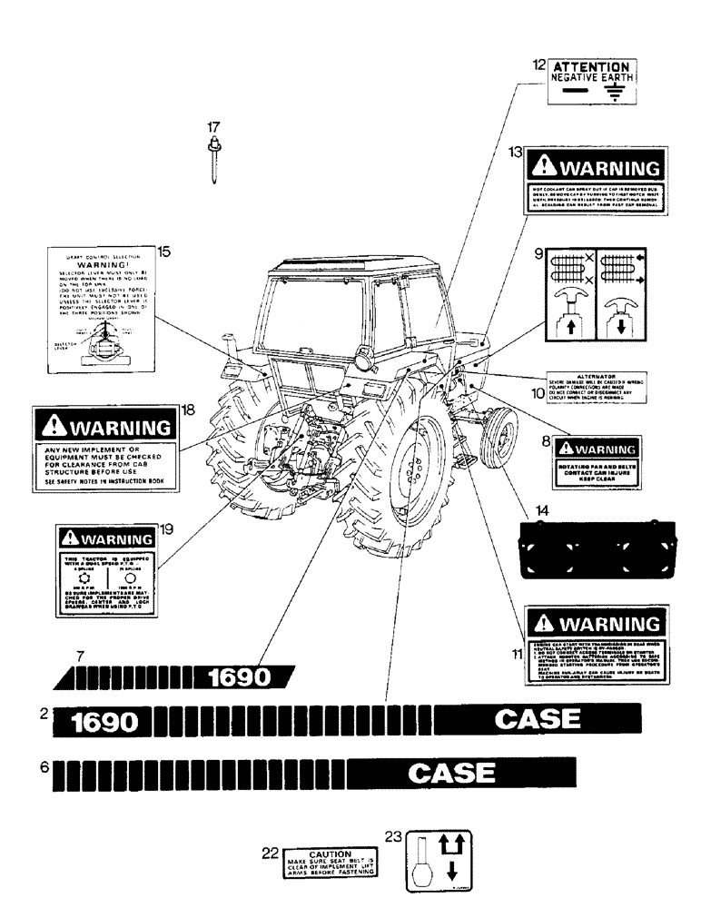 Схема запчастей Case IH 1690 - (V01-1) - DECALS AND INSTRUCTION PLATES, HIGH PLATFORM, CAB, LOW PROFILE (18) - MISCELLANEOUS