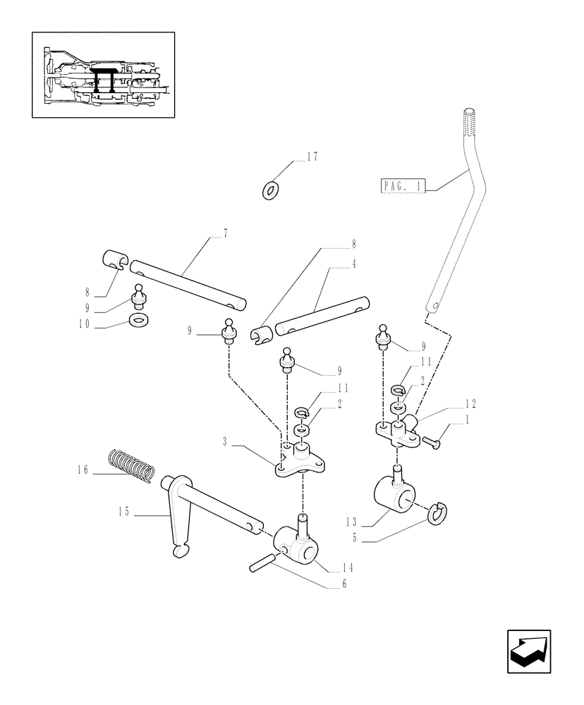 Схема запчастей Case IH JX1060C - (1.32.2[02]) - CENTRAL REDUCTION GEARS CONTROLS (03) - TRANSMISSION