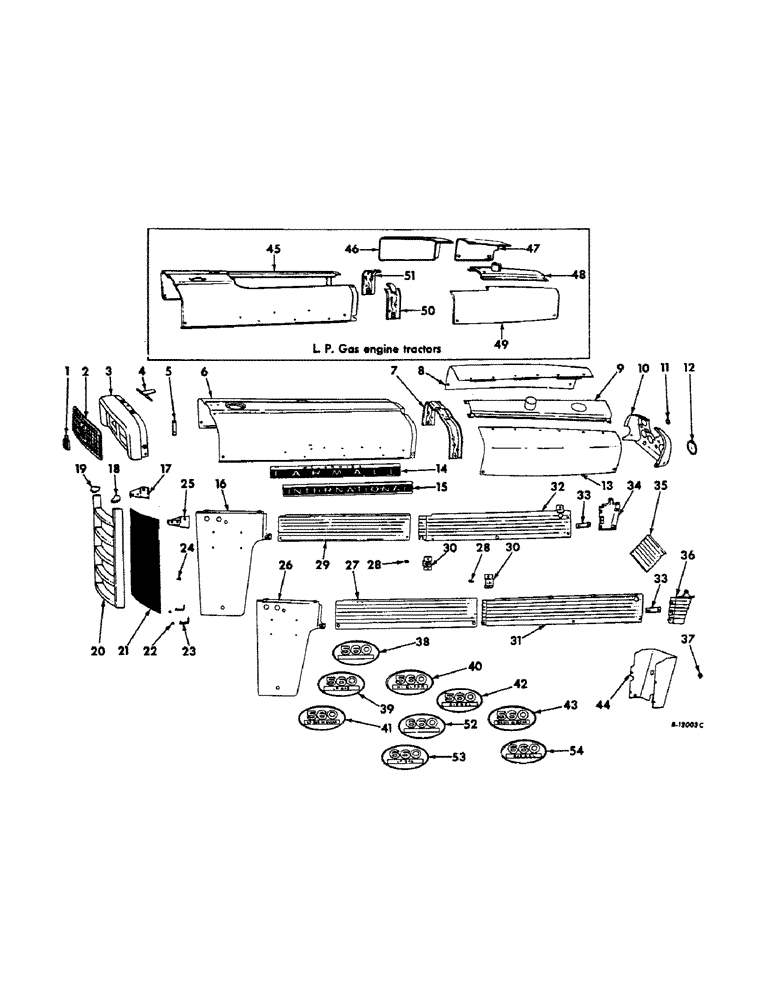 Схема запчастей Case IH 660 - (273) - SHEET METAL, GRILLES, AND FENDERS, HOOD AND RADIATOR GRILLE Sheet Metal, Grilles & Fenders