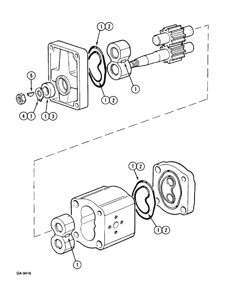 Схема запчастей Case IH 533 - (8-530) - HYDRAULIC PUMP - BOSCH (08) - HYDRAULICS