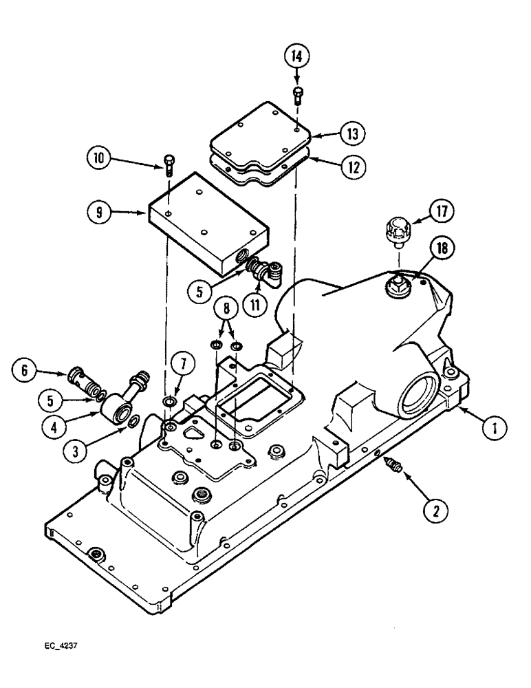 Схема запчастей Case IH 4240 - (6-038) - REAR FRAME, TOP COVER CONNECTIONS (06) - POWER TRAIN