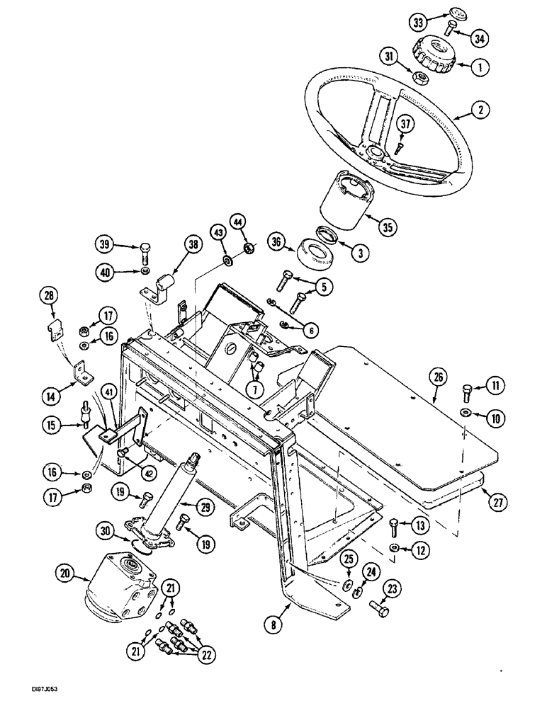 Схема запчастей Case IH 4240 - (5-04) - STEERING WHEEL, SUPPORT AND VALVE, TRACTOR WITH CAB (05) - STEERING