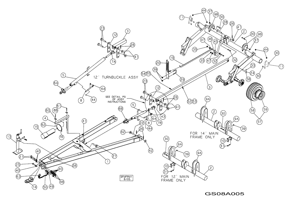 Схема запчастей Case IH TIGER-MATE - (39.100.04) - SINGLE FOLD LIFT SYSTEM (39) - FRAMES AND BALLASTING