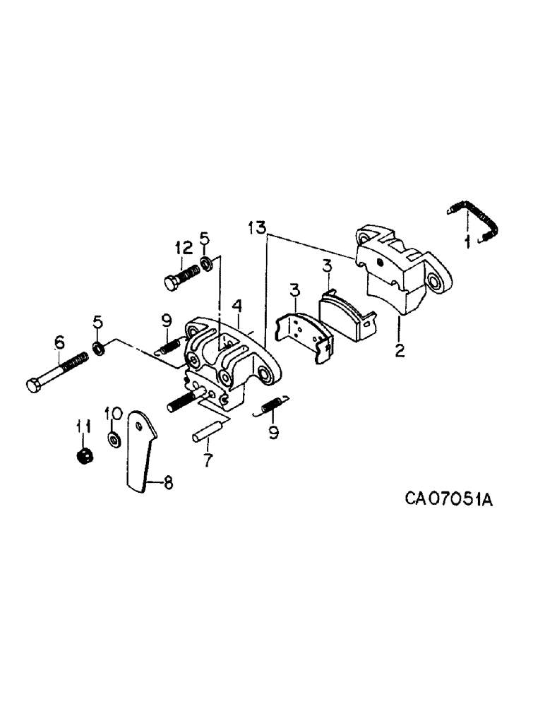 Схема запчастей Case IH 4586 - (04-11) - BRAKES, HAND BRAKE CALIPER, 4586 TRACTOS WITH SERIAL NO. 2110 AND ABOVE (5.1) - BRAKES