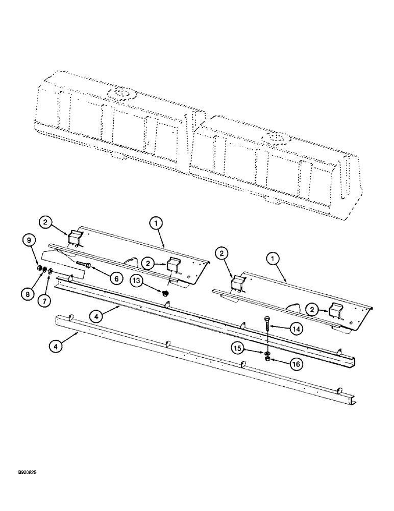 Схема запчастей Case IH 2044 - (9B-08) - WATER TANK SUPPORT, 2044 COTTON PICKER (14) - WATER SYSTEM