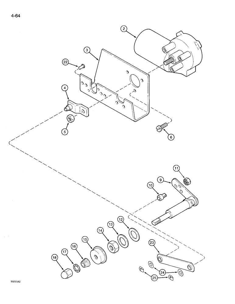 Схема запчастей Case IH 9210 - (4-064) - WIPER DRIVE, REAR WINDOW, P.I.N. JCB0028400 AND AFTER (04) - ELECTRICAL SYSTEMS