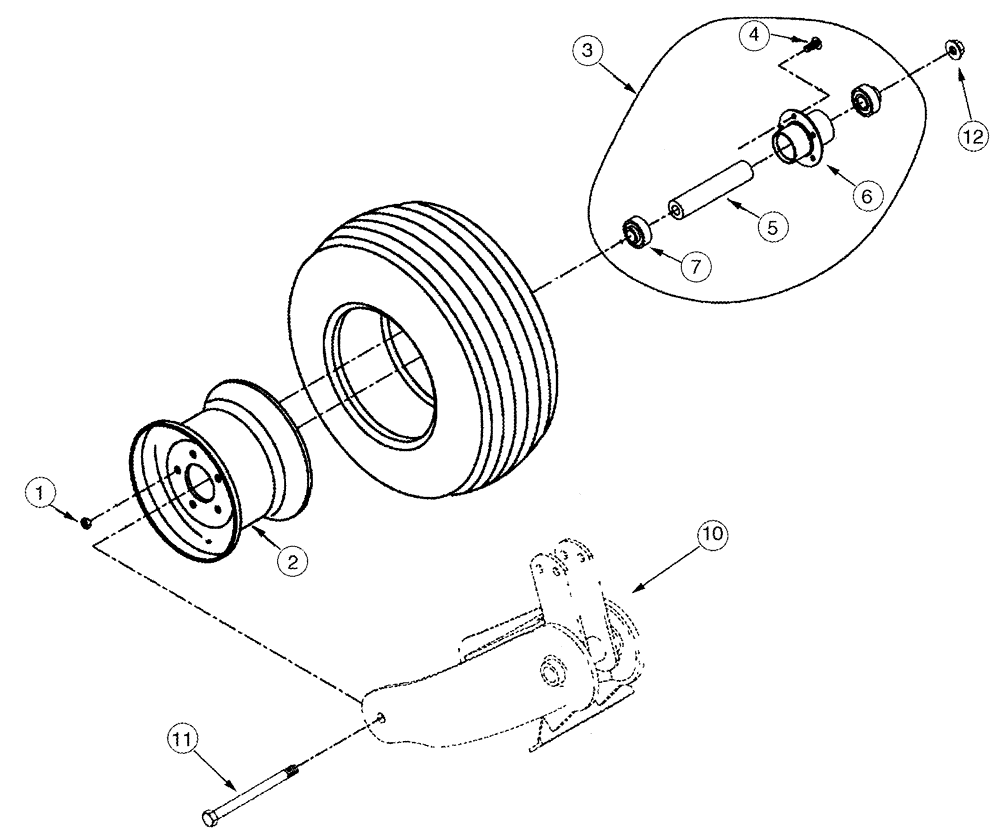 Схема запчастей Case IH 2240 - (09-09) - GAUGE WHEEL 