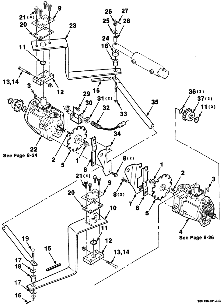 Схема запчастей Case IH 8860HP - (08-22) - TRANSMISSION CONTROLS AND BRAKE ASSEMBLIES (35) - HYDRAULIC SYSTEMS