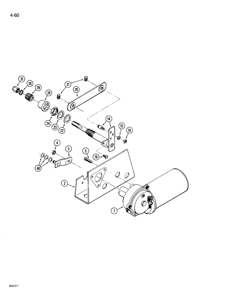 Схема запчастей Case IH 9210 - (4-060) - WIPER DRIVE ASSEMBLY, FRONT WINDOWS, P.I.N. JCB0027741 AND AFTER (04) - ELECTRICAL SYSTEMS