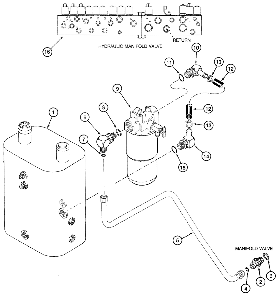 Схема запчастей Case IH 420 - (08-37) - HYDRAULIC RETURN SYSTEM TO RESERVOIR (07) - HYDRAULICS